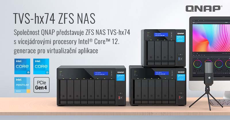 QNAP ZFS NAS řada TVS-hx74
