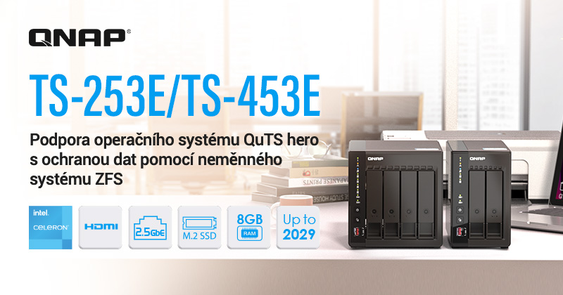 NAS TS-253E a TS-453E s podporou ZFS systému QuTS hero