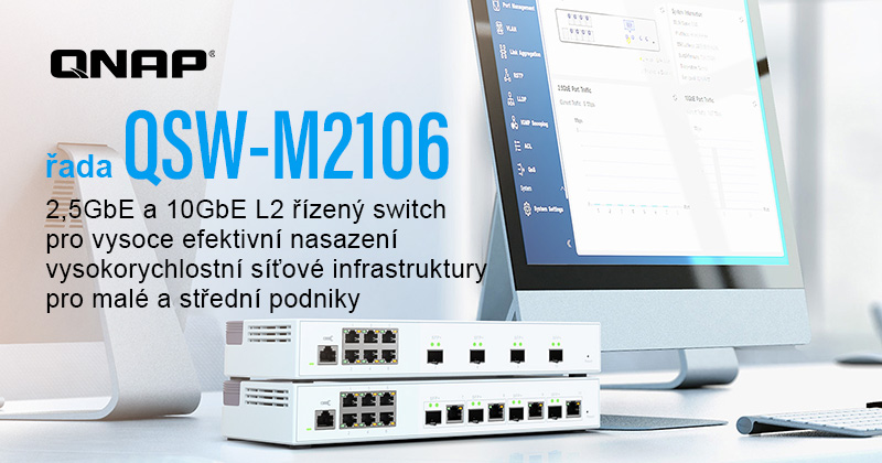 QNAP switche QSW-M2106 2,5GbE a 10GbE