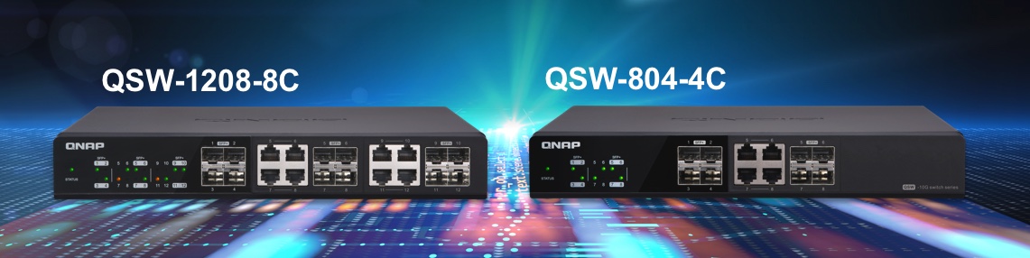 QNAP 10G switche: QSW-1208-8C a QSW-804-4C