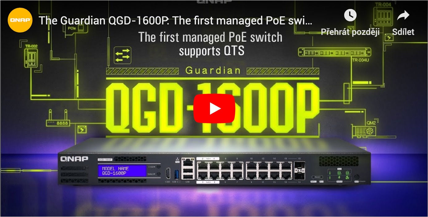 QNAP switch QGD-1600P - Světově první chytrý managovatelný Edge PoE switch