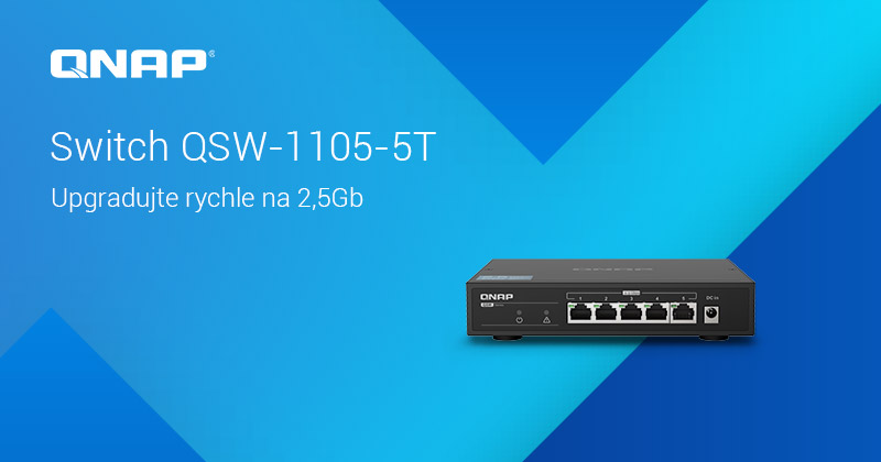 První QNAP 2,5GbE switch QSW-1105-5T