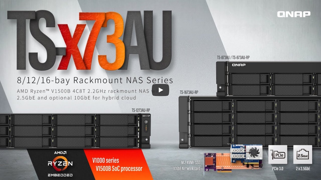 Představení nové rackové řady NAS TS-x73AU s AMD Ryzen V1500B na YouTube